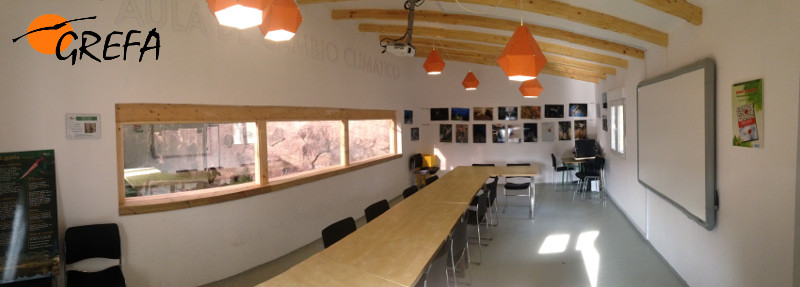 Interior del Aula del Cambio Climático de GREFA.