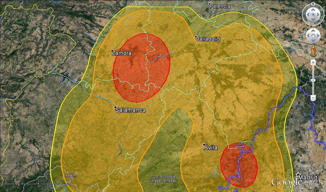 Ilustración 18. Detalle de las zonas de máximo uso de “Marne” (50% en rojo).