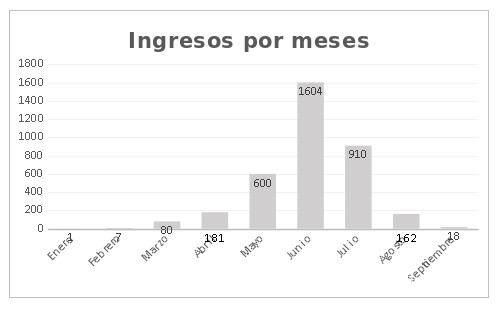 Ingresos por meses