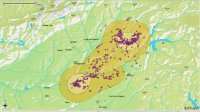 Representación cartográfica de las localizaciones GPS de Borges en 2013.