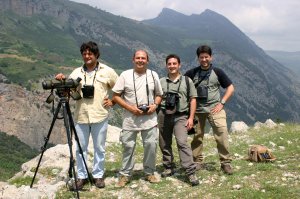 Equipo de seguimiento del buitre leonado en Pollino