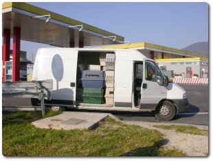 Pasada la circunvalación de Roma hicimos una parada para comer y observar a nuestros acompañantes alados.