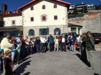 La liberación del águila calzada se realizó en el albergue alpino del Puerto de Navacerrada en la celebración del 50 aniversario del Club de Montaña "Peñalara"