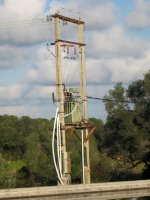 Tendido eléctrico rectificado en positivo, en una de las áreas donde más se mueven parte de las águilas liberadas.