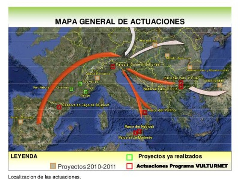 Mapa de actuaciones del programa vulturnet