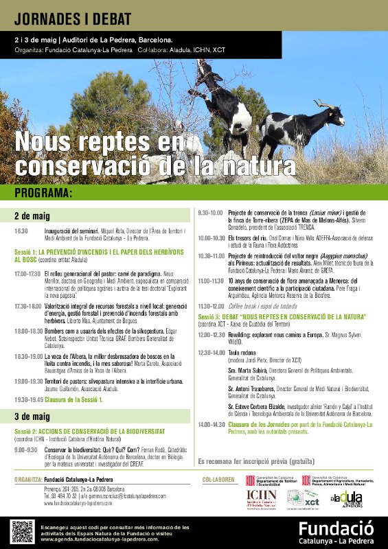 El programa de las jornadas "Nuevos Retos en la Conservación de la Naturaleza"