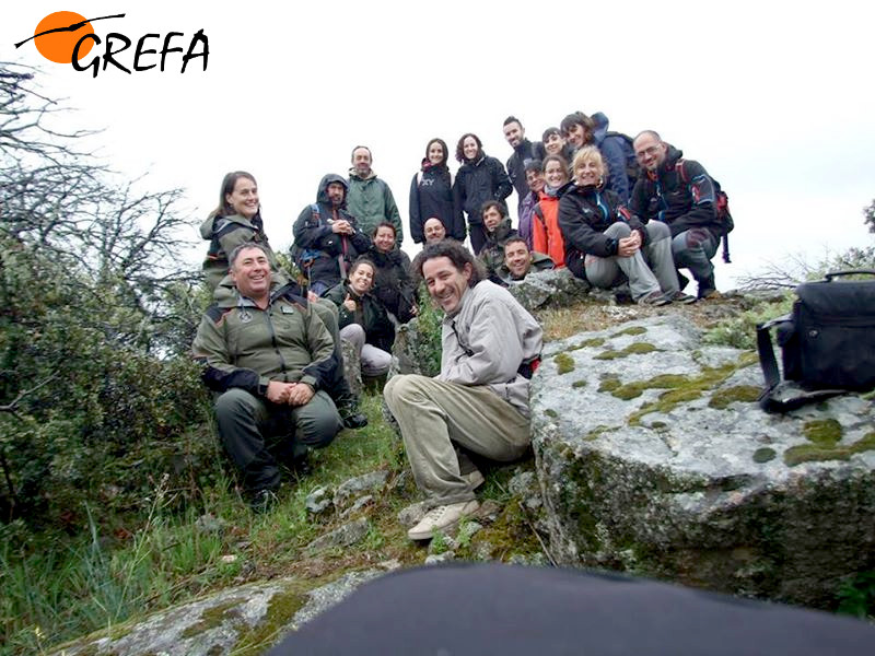 Foto grupal del domingo durante el curso de rastros, huellas y señales de fauna. Autor: Benjamín Sanz