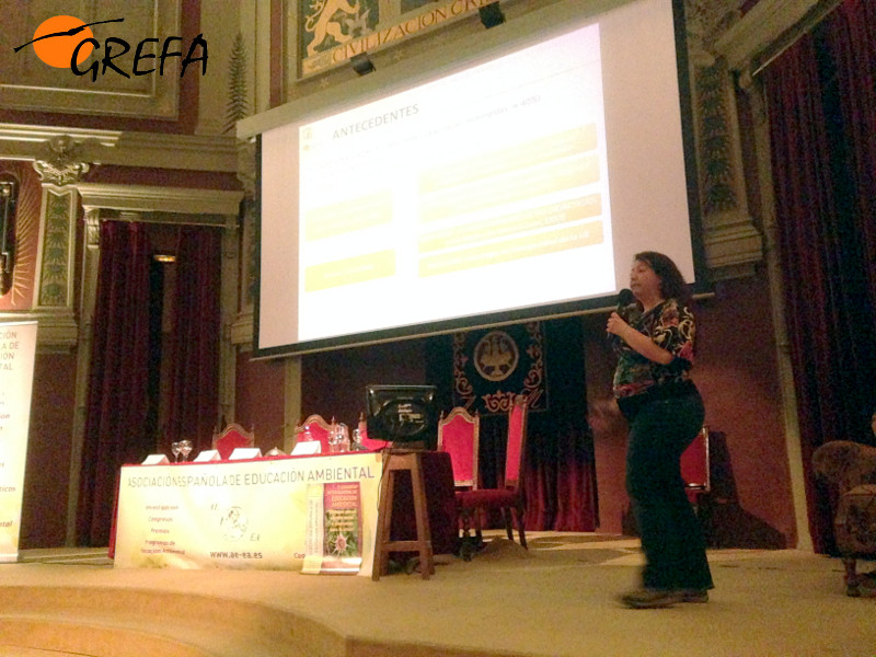 La responsable del trabajo de educación ambiental con personas con discapacidad visual, en su ponencia