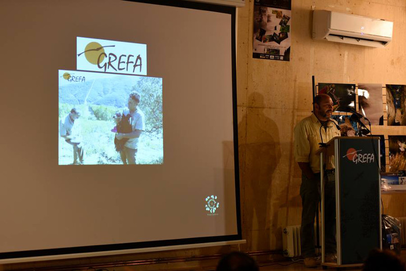 Fernando Garcés, secretario general de GREFA, se dirige a los asistentes a la entrega de premios.