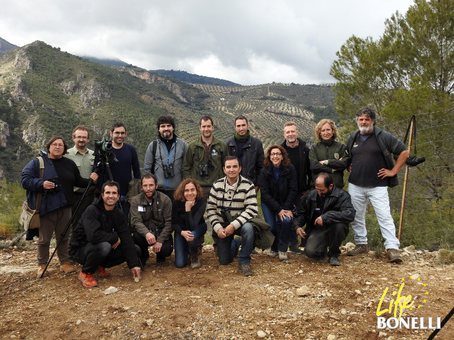 Grupo asistente a la reunión en Jaén de LIFE Bonelli.