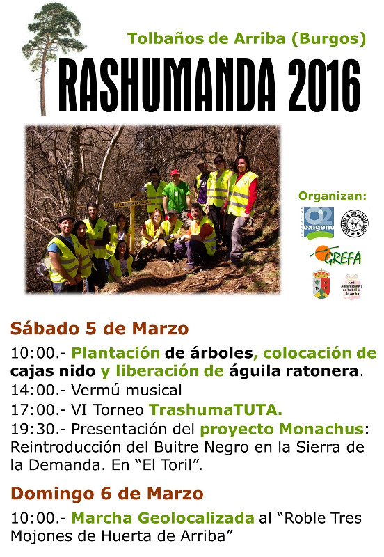 Cartel de "Trashumanda 2016" (5 y 6 de marzo, Huerta de Arriba y Tolbaños de Arriba, en Burgos).