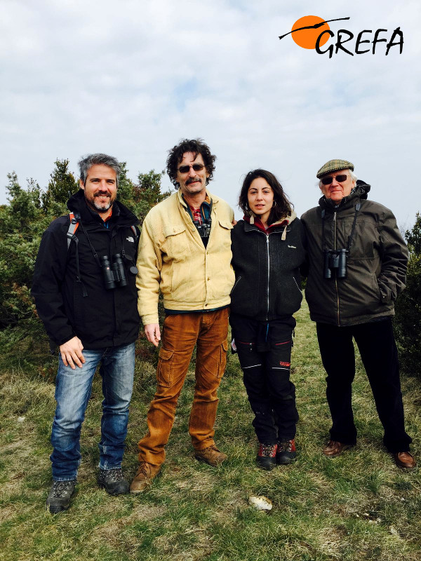 De izquierda a derecha, Aleix Millet, Bruno Berthemy, Lorena Justa (GREFA) y Jean-François Terrasse.