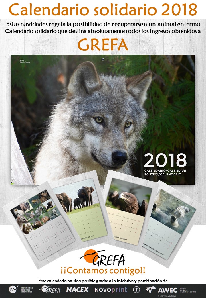 Cartel anunciador del calendario 2018 solidario con GREFA.