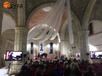 Panorámica del lugar donde se celebraron las jornadas sobre la paz, que no es otro que la Casa de Cultura de Villalar, ubicadas en una antigua iglesia. 