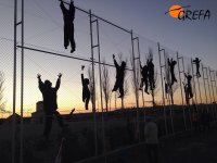 Instalación artística de Eduardo Cuadrado en el marco de las jornadas sobre la paz.