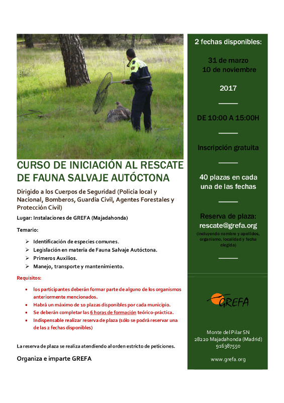 curso iniciacionrescate fauna salvaje autoctona