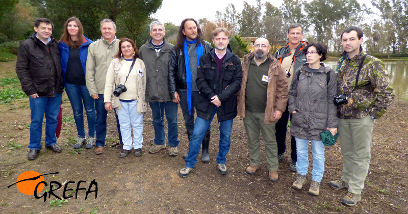 Nuestros compañeros de GREFA Andalucía, junto al consejero y al director ceneral de la Consejería de Medio Ambiente de Andalucía.