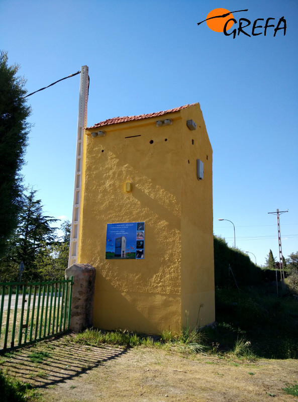 cCaseta de transformador eléctrico en Navas de Riofrío (Segovia), ya acondicionada como punto de biodiversidad.