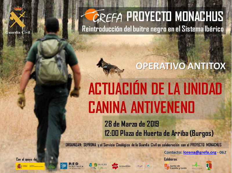 28 de marzo: demostración de la Unidad Canina Antiveneno en Huerta de Arriba, en colaboración con el Proyecto Monachus