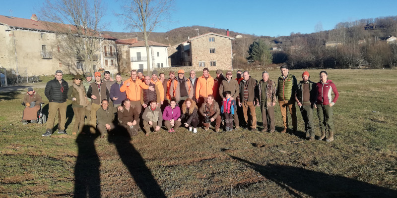 Participants in the test with lead-free ammunition at the Barbadillo de Herreros hunting station (Burgos).