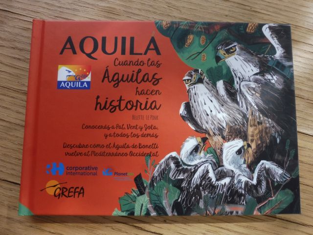 Portada del cuento " "AQUILA: cuando las águilas hacen historia" con el que han sido galardonados los premiados.