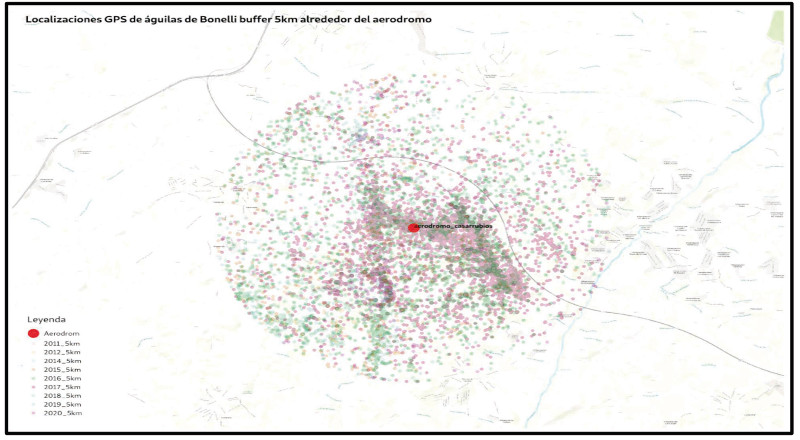 El seguimiento por GPS del águila de Bonelli y otras rapaces revela la amenaza del aeródromo de Chozas de Canales (Toledo)