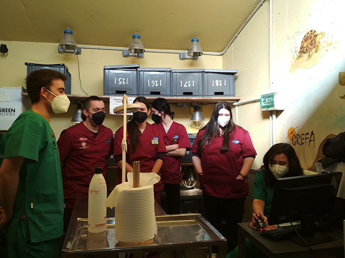 Alumnos del curso en su pasada edición, durante la formación en las instalaciones de GREFA.