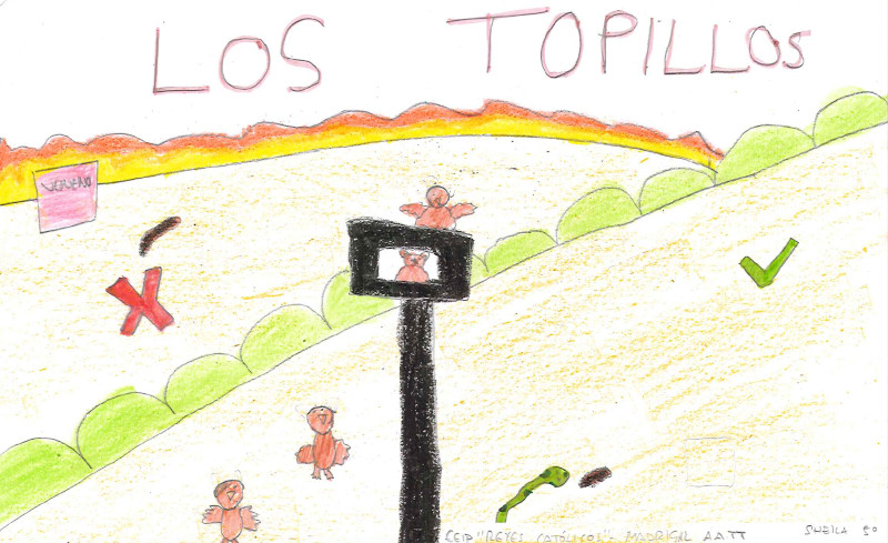 Uno de los dibujos realizados por los escolares del colegio “Reyes Católicos”, de Madrigal de las Altas Torres (Ávila).