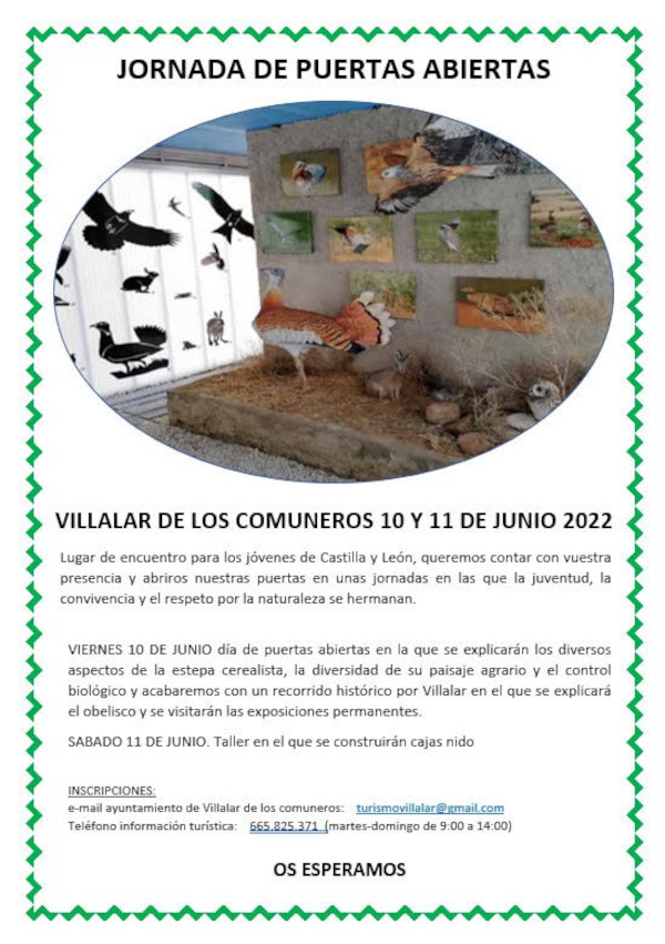 10 y 11 de junio: Jornada de Puertas Abiertas en Villalar de los Comuneros (Valladolid)