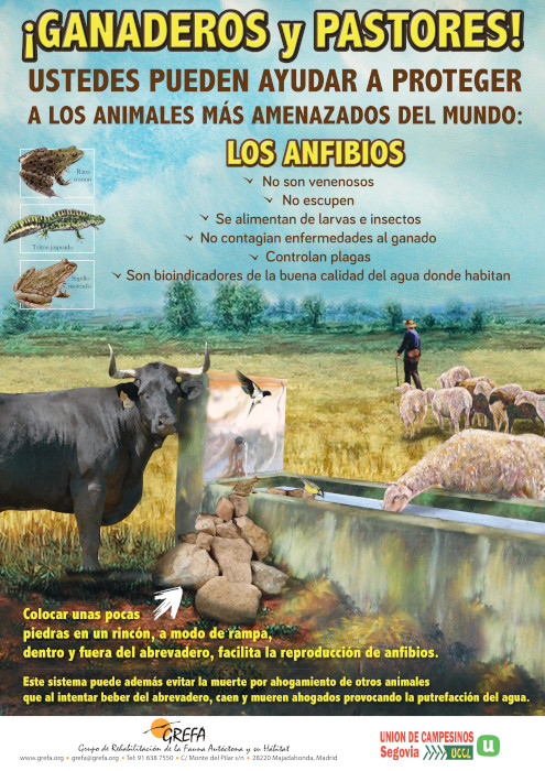 Póster divulgativo editado por GREFA y la Unión de Campesinos para divulgar algunos de los servicios ecosistémicos que ofrece la fauna silvestre a las actividades agrarias.