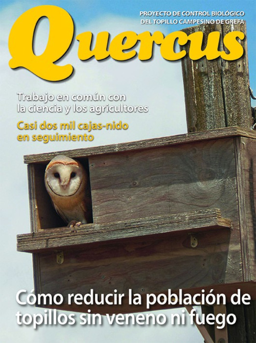 Portada del Especial "Control Biológico del Topillo" publicado por Quercus.