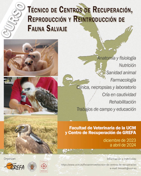  Cartel de la nueva edición del curso “Técnico de centros de recuperación, reproducción y reintroducción de fauna salvaje”.