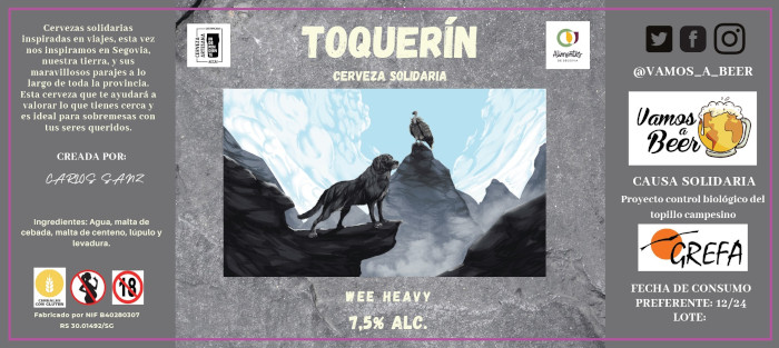 Etiqueta de la cerveza “Toquerín”.