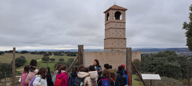 Visita de los alumnos de un colegio madrileño al primillar gestionado por GREFA en Quijorna (Madrid).