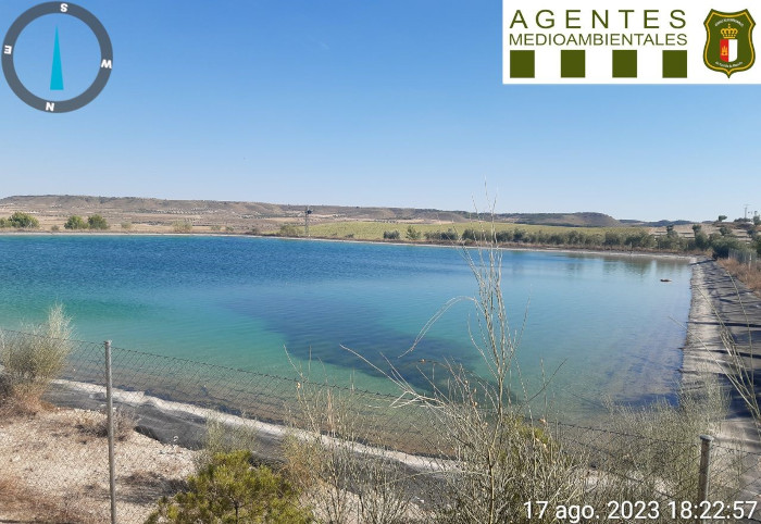 Balsa de agua de la provincia de Toledo que fue inspeccionada por los Agentes Medioambientales de Castilla-La Mancha a solicitud de GREFA, después de ver por las señales de su emisor GPS que este lugar era visitado por la hembra de águila de Bonelli "Zaida".