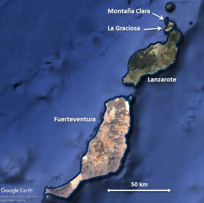 Ortofoto de las Islas Canarias orientales.