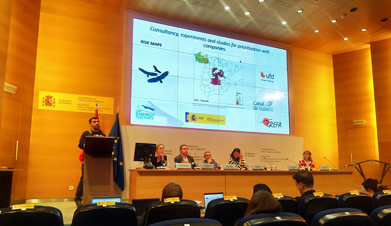 Juan José Iglesias, de GREFA, durante la intervención en la reunión celebrada en Madrid a finales de abril del Enery Task Force del CMS.