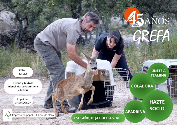 Contraportada del Calendario 2026 de GREFA.