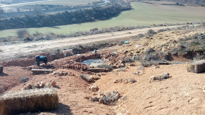 Medidas para la contención de la erosión de la ladera en la que se encuentra la charca.