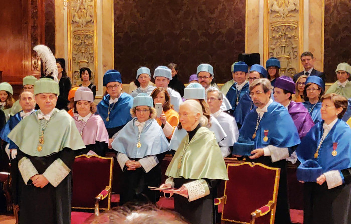 Ceremonia en la que Jane Goodall fue investida Doctora Honoris Causa por la Universidad Complutense de Madrid a finales de 2018.