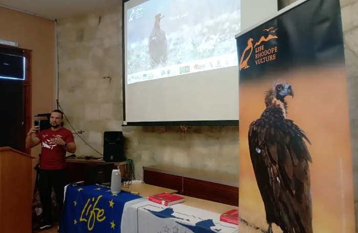 Una de las intervenciones en la reunión de LIFE Rhodope Vulture celebrada en Dadia.
