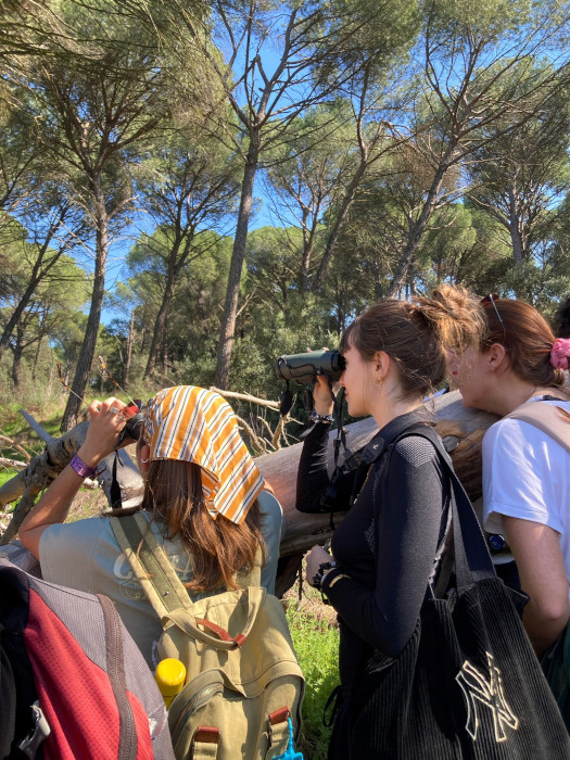 Durante las salidas al medio natural, los alumnos del curso observan parte de la fauna salvaje que habita en ellos.