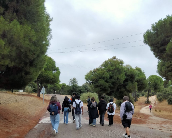 Los primeros visitantes del proyecto 'Naturaleza Viva' en el Monte del Pilar.