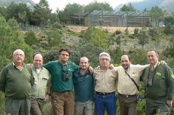 Equipo de trabajo del proyecto. Guardas de la Reserva, miembros de GREFA y equipo técnico de la Consellería