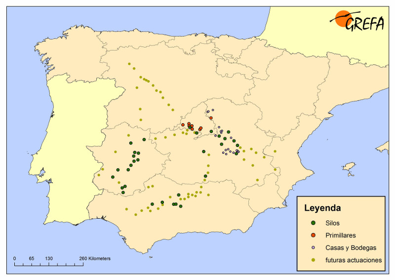 Mapa de actuaciones realizadas hasta 2011