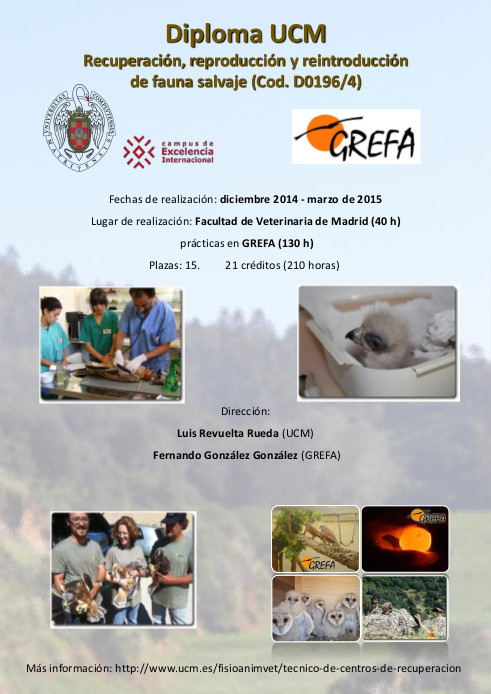 Abierto plazo de inscripción de la cuarta edición del diploma UCM “Técnico de centros de recuperación, reproducción y reintroducción de fauna salvaje” 