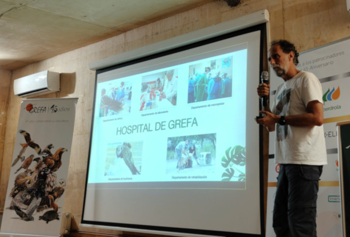 El director del Hospital de Fauna Silvestre de GREFA, Fernando González, en la I Jornada de Voluntariado.
